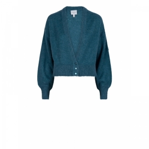 IMMA CROPPED CARDIGAN TEAL