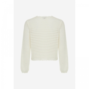 OPEN KNIT PULLOVER OFF WHITE