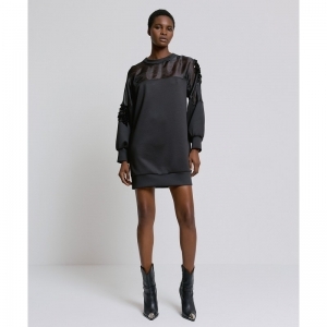 DRESS ORGANZA EMBELL BLACK