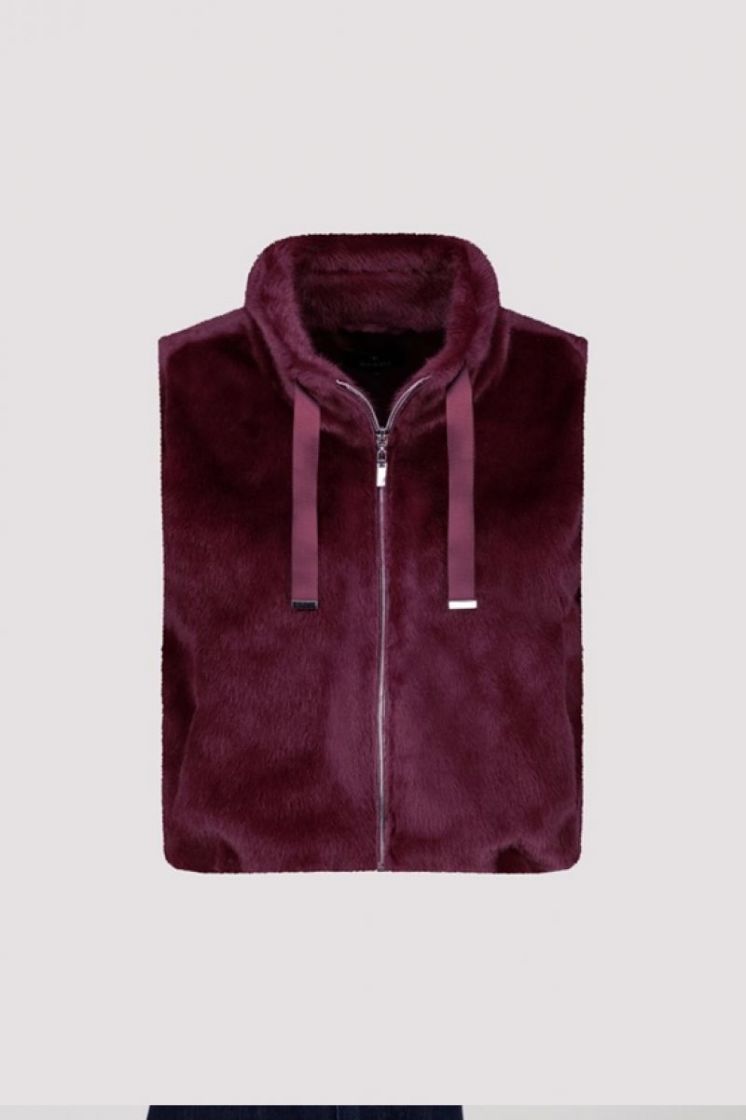 WAIST COAT FAKE FUR BORDEAU