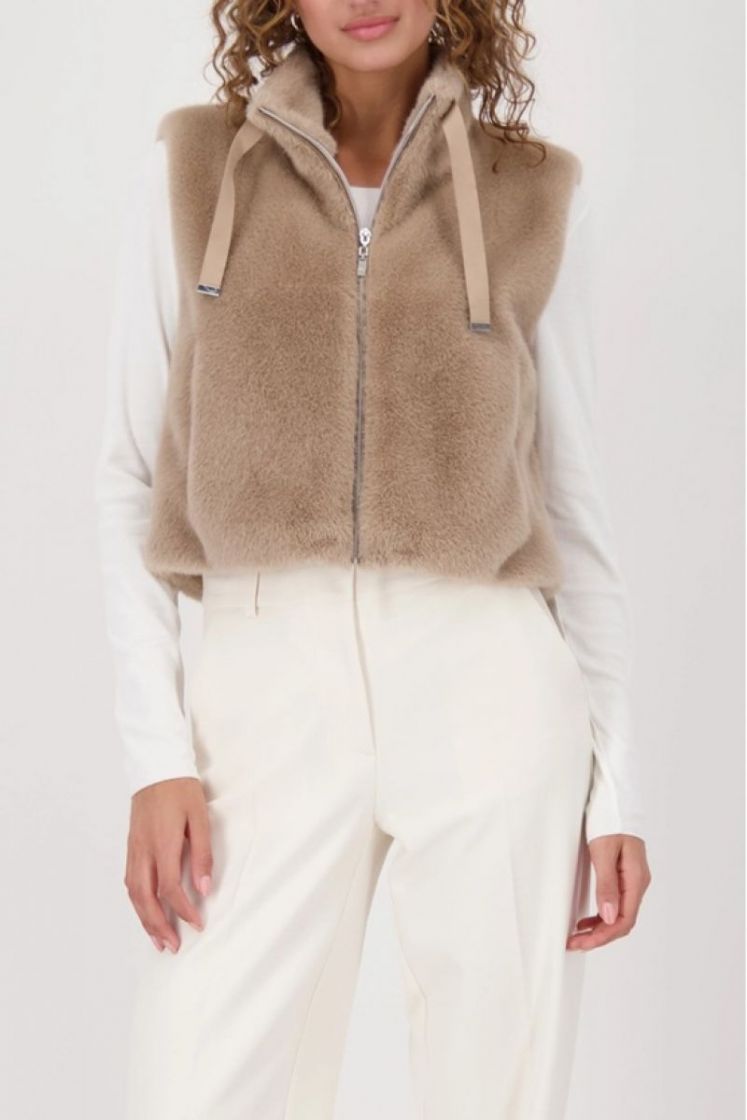 WAIST COAT FAKE FUR TRUFFLE
