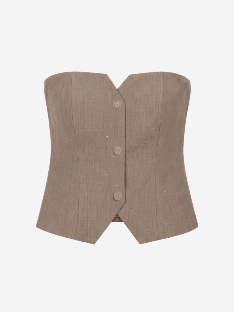 REIMIO WAISTCOAT MEXICAN SAND