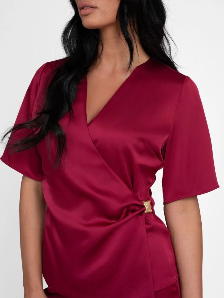 RIBE WRAP TOP GRAPE