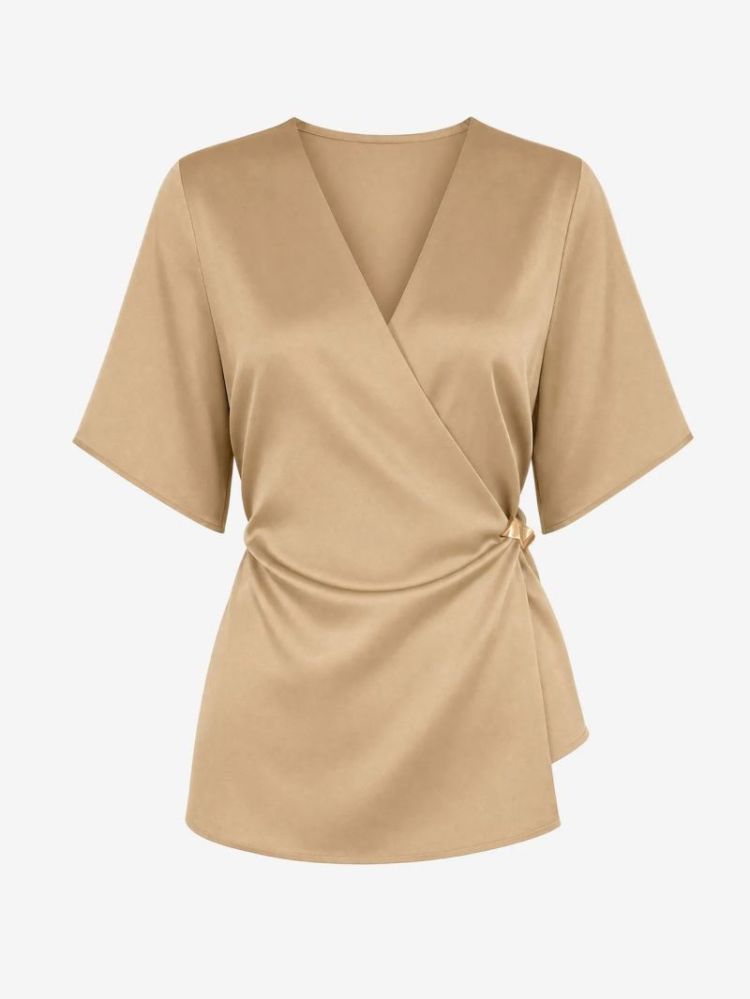 RIBE WRAP TOP TANIN