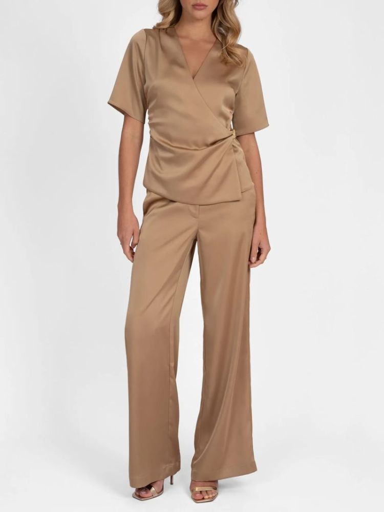 RIBE WRAP TOP TANIN