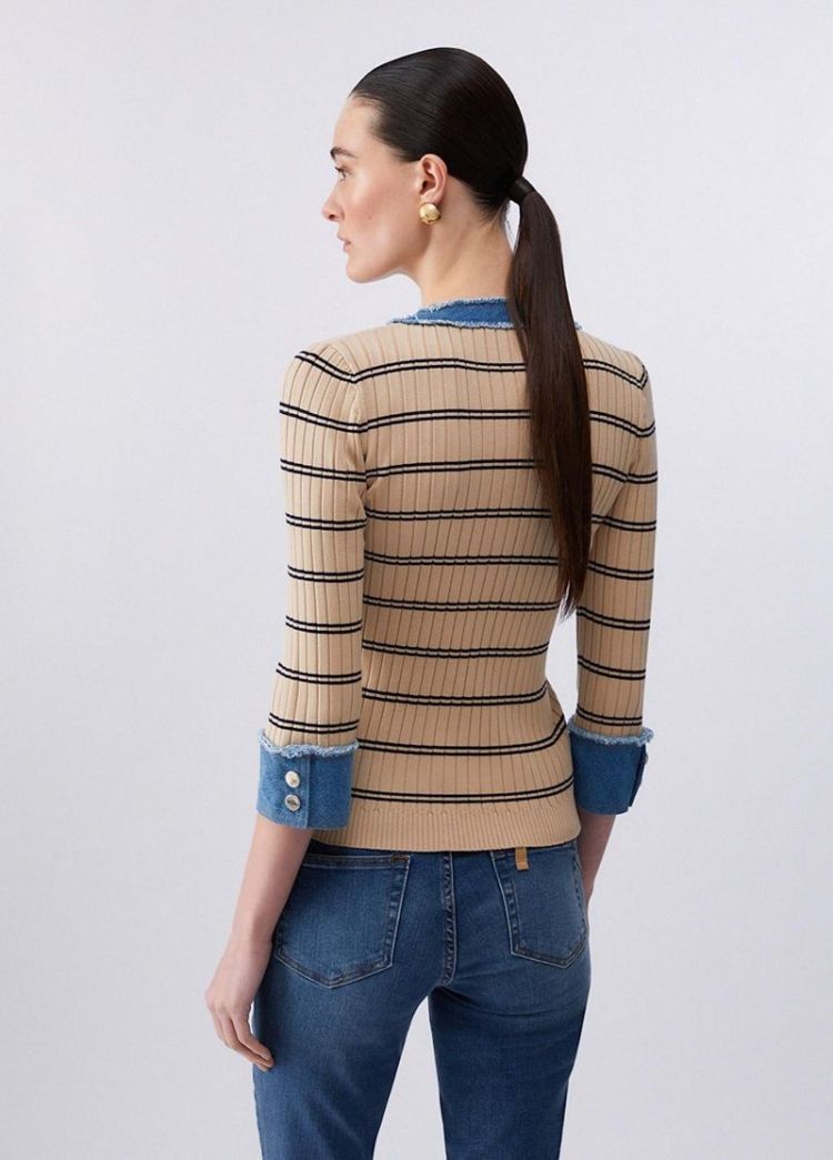MAGLIA POLO CREAM DENIM