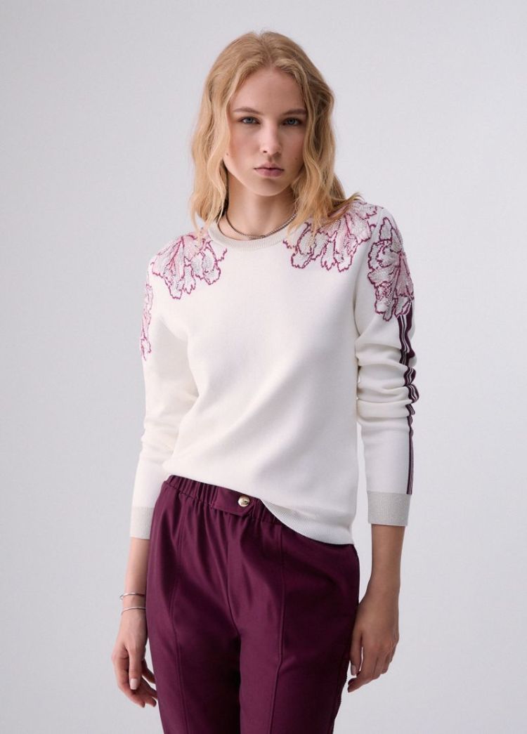MAGLIA CHIUSA BIANCO LANA 