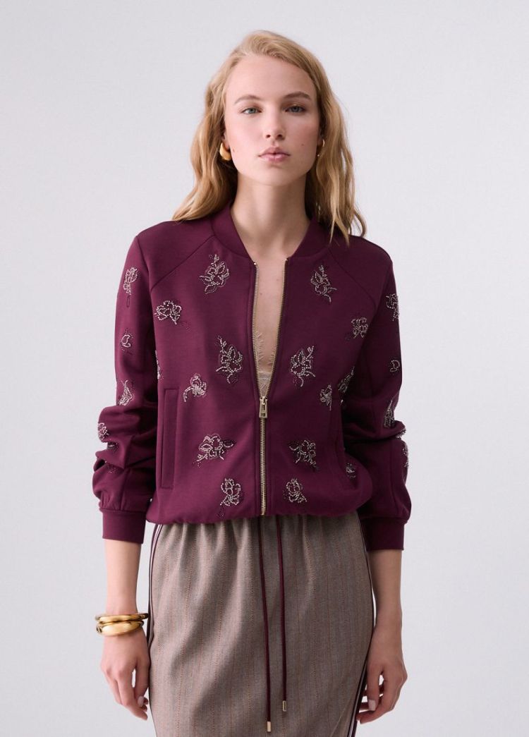 FELPA APERTA AUBERGINE