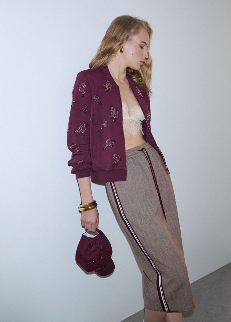FELPA APERTA AUBERGINE