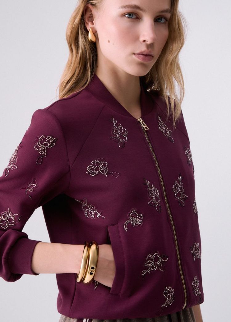 FELPA APERTA AUBERGINE