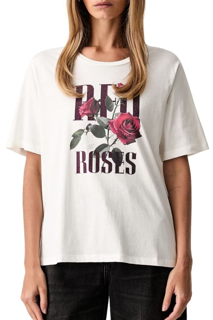 T-SHIRT ROSES BIANCO LANA ROS