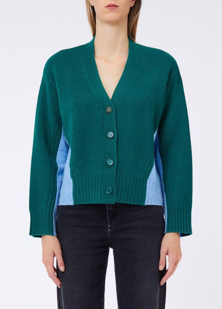 MAGLIA APERTA BICOLOR GREEN EDEN DUSK