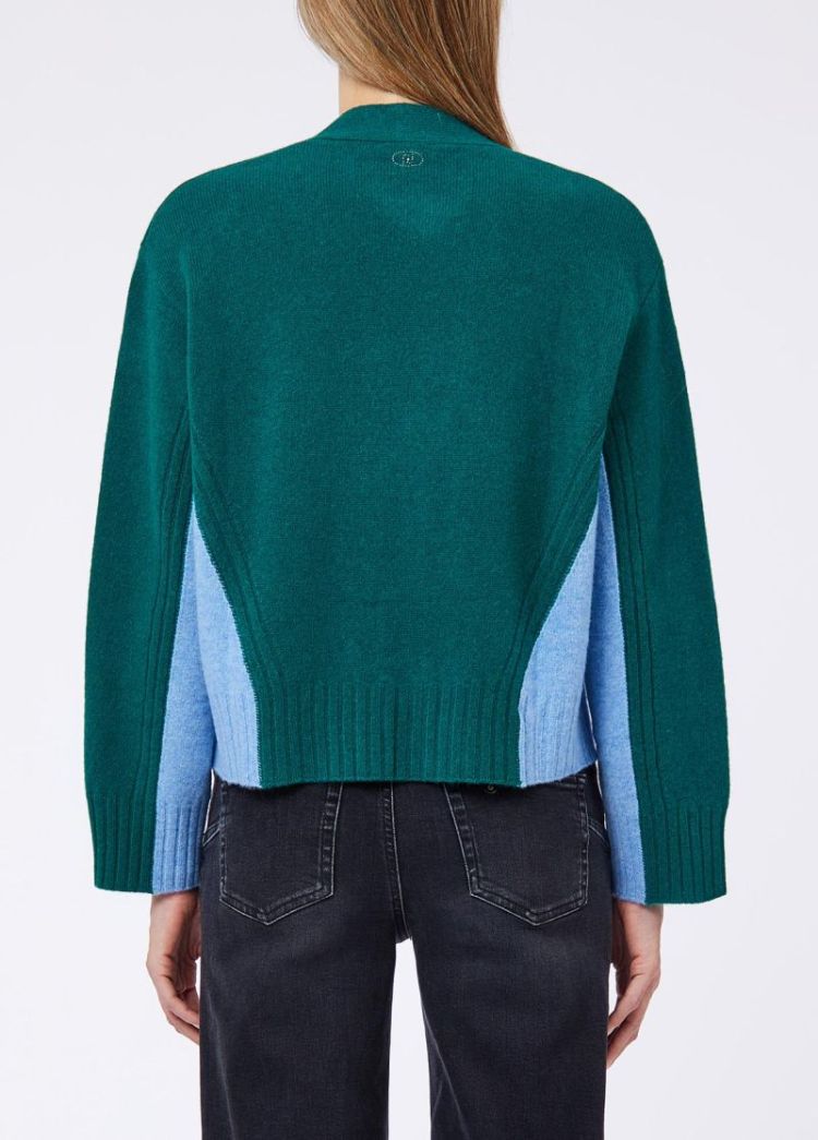 MAGLIA APERTA BICOLOR GREEN EDEN DUSK