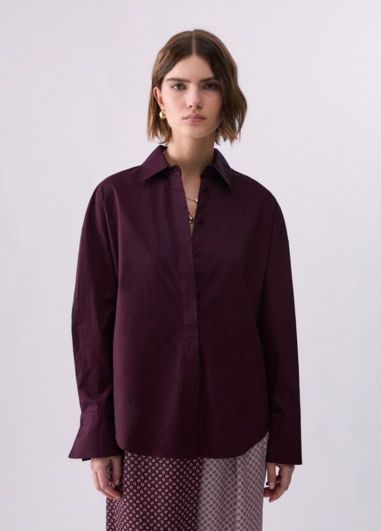 CAMICIA BIMATERIALE BAD AUGERGINE