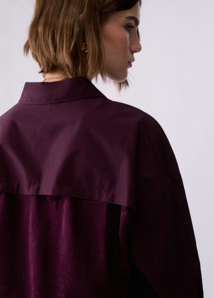 CAMICIA BIMATERIALE BAD AUGERGINE