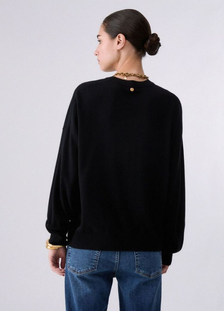 MAGLIA CHIUSA INTARSIO BLACK BEIGE