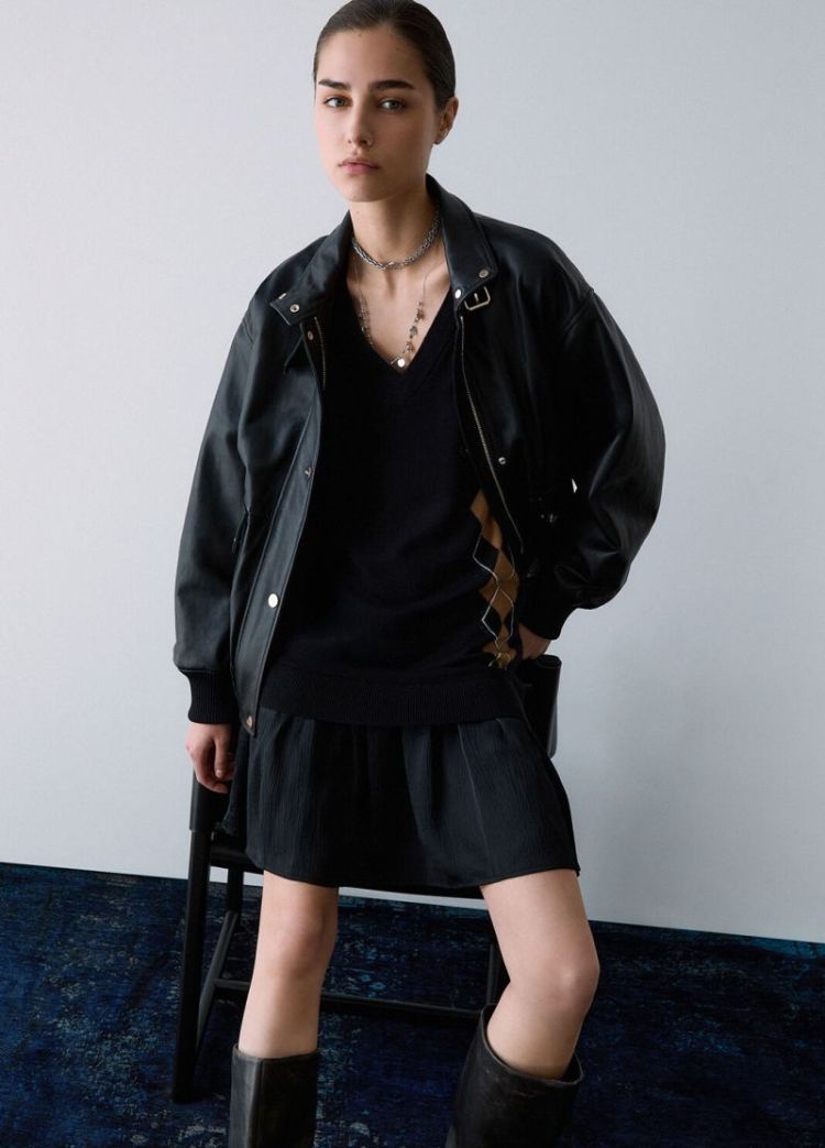 ABITO CORTO MAGLIA BLACK BEIGE