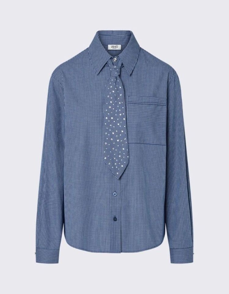 CAMICIA CRAVATTA CON RICAMI NUIT NOIR CHECK