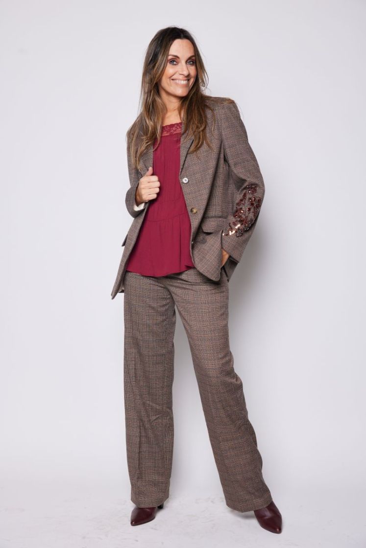 BLAZER CON RICAMI CLASSIC TARTAN