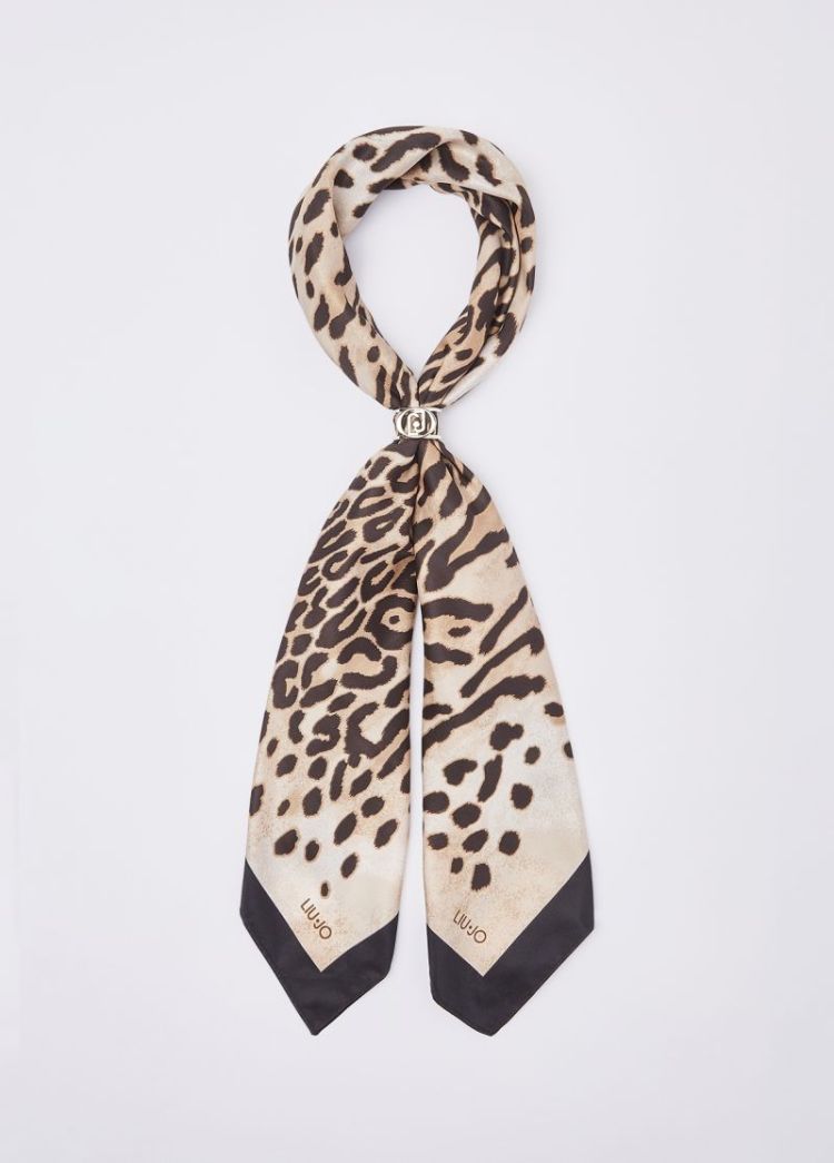 FOULARD MIX PRINT 90X90 LEOPARD