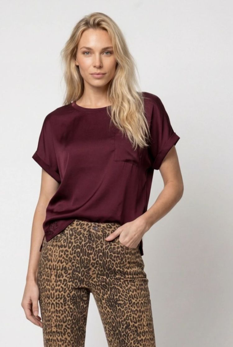 JERSEY BLOUSE DARK BORDEAUX