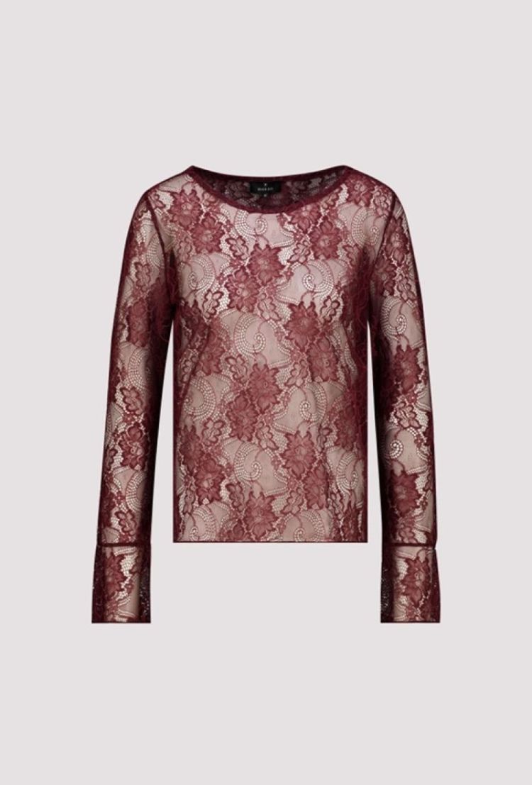 T-SHIRT SPITZE ALLOVER DARK BORDEAUX