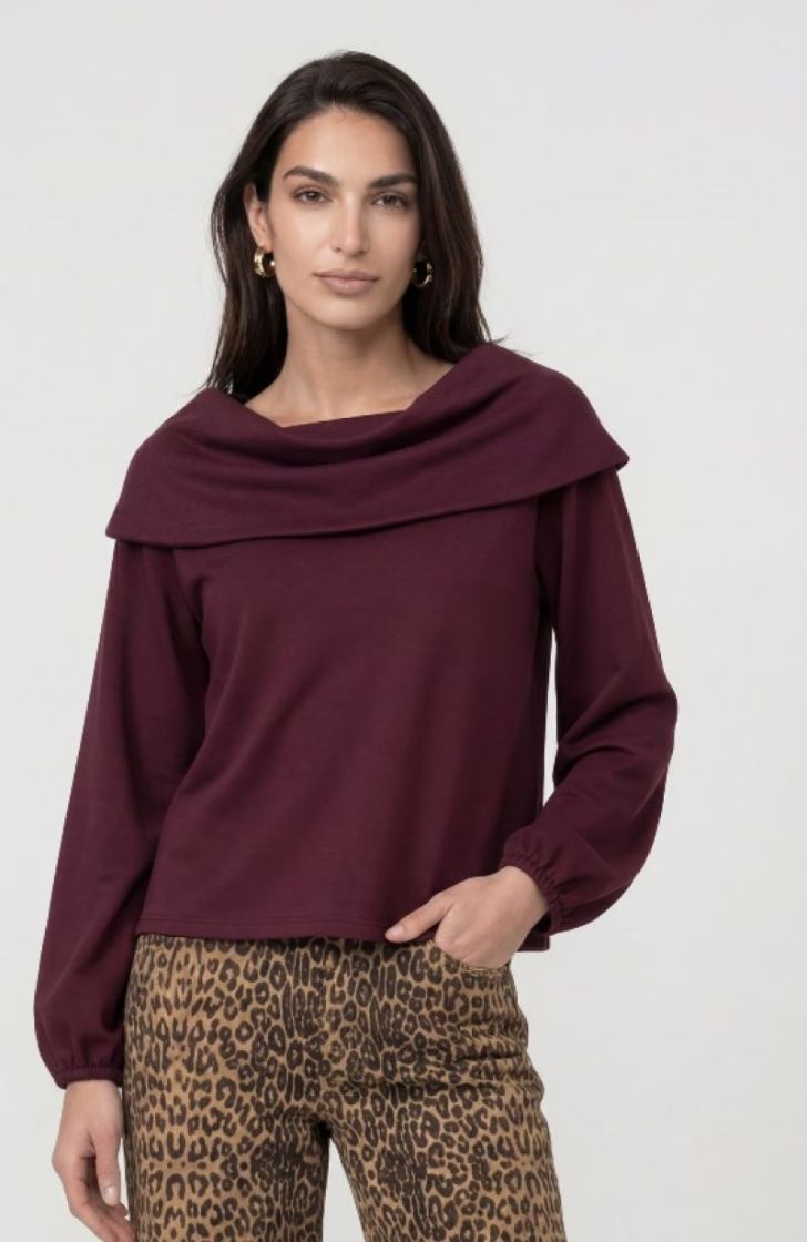 SWEATSHIRT CARMENKRAGEN BORDEAUX