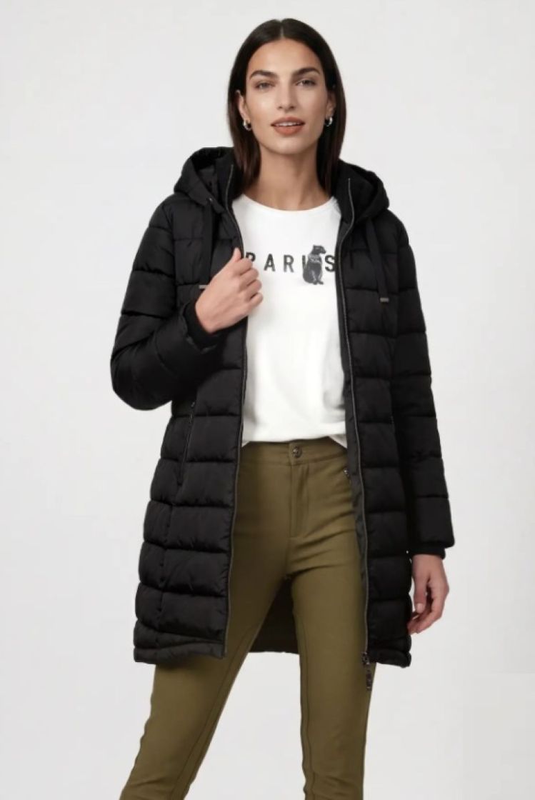 COAT STEPP HOOD BLACK