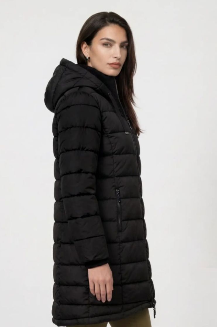 COAT STEPP HOOD BLACK