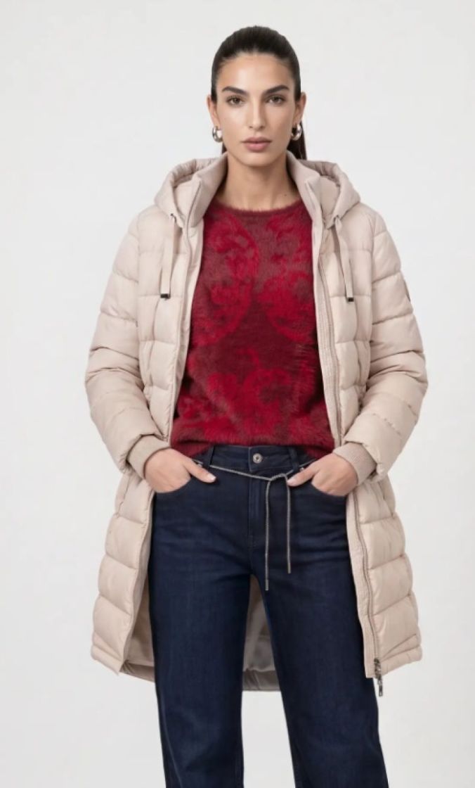 COAT STEPP HOOD CAPPUCCINO