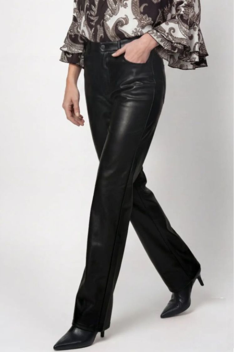TROUSERS LEDERIMI FLARED BLACK
