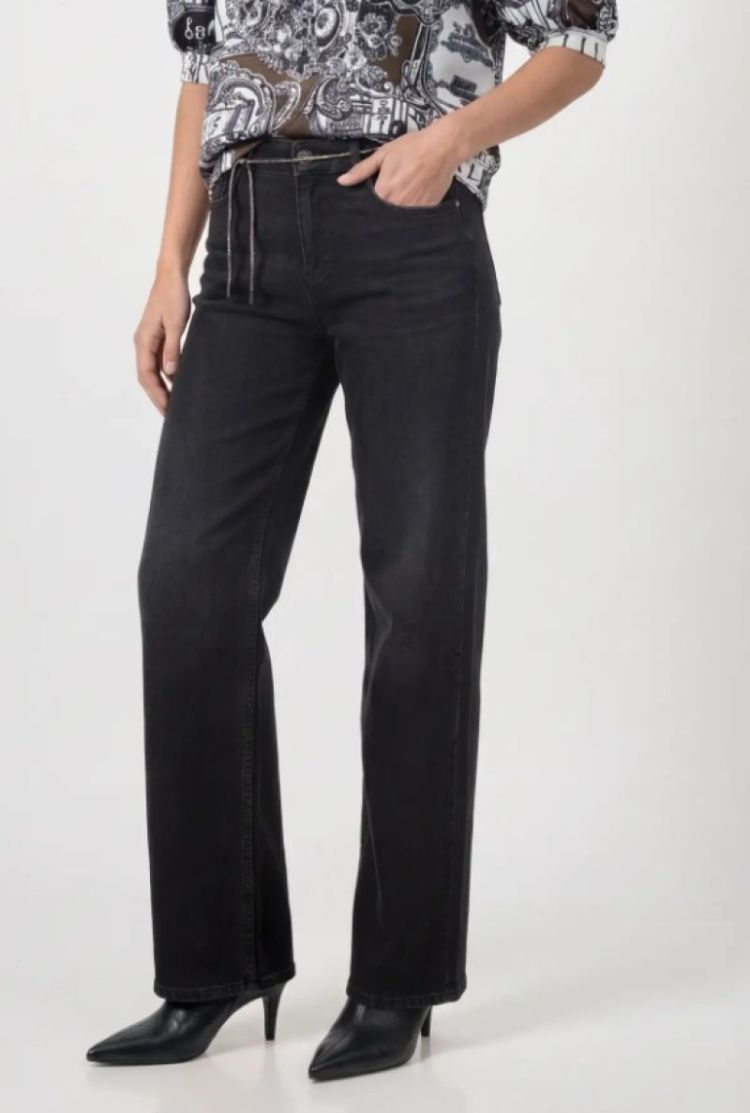 TROUSERS JEANS WIDE LEG DARK GREY