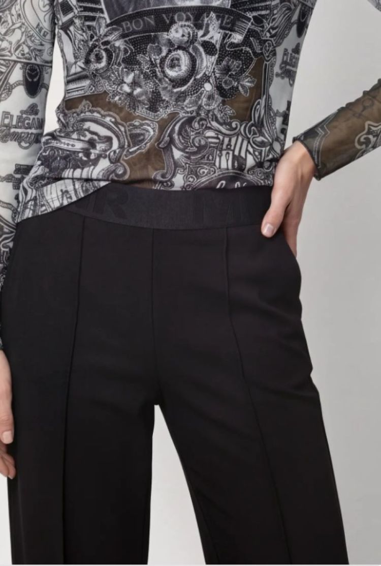 TROUSERS BELLA BASIC REG WIDE  BLACK PATTERN