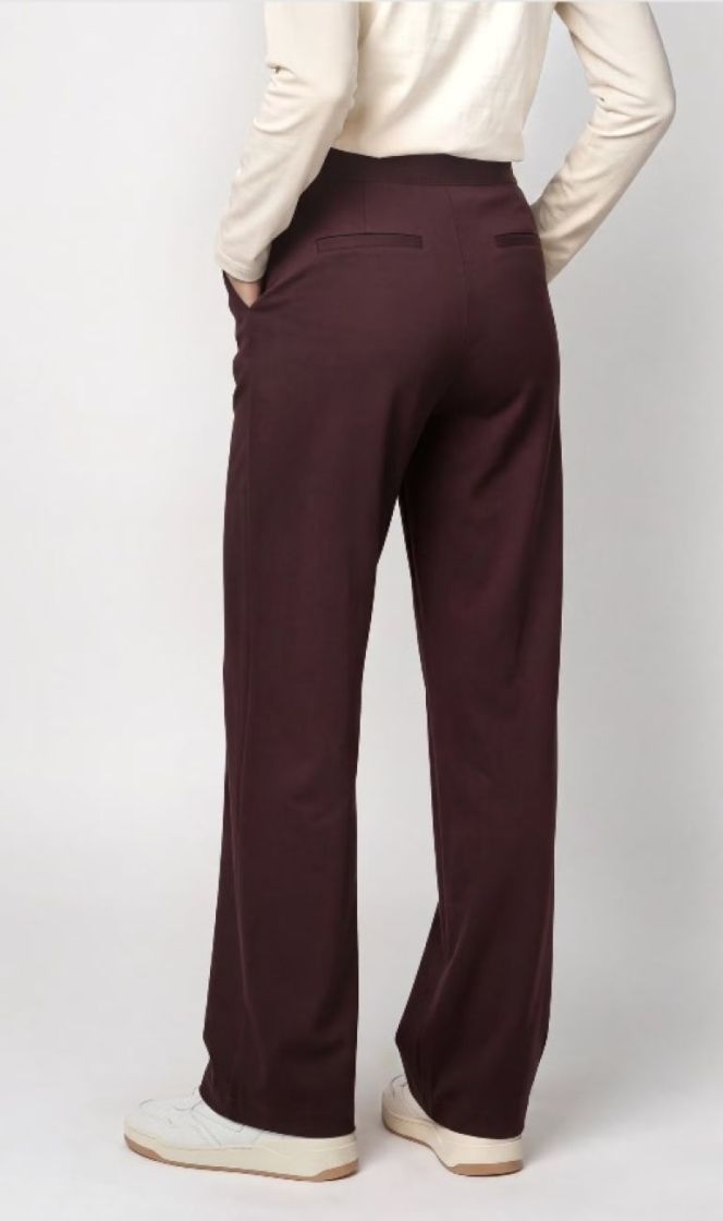 TROUSERS BELLA BASIC REG WIDE  COFFEE