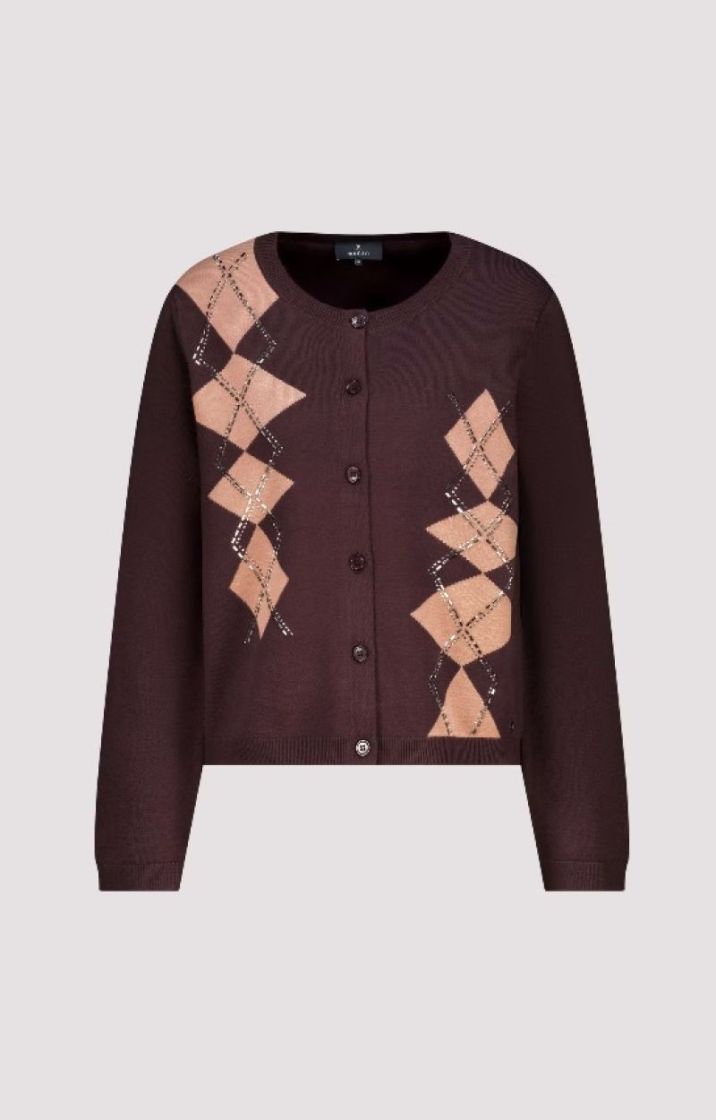 JACKET STRICK PATTERN BLACK COFFEE