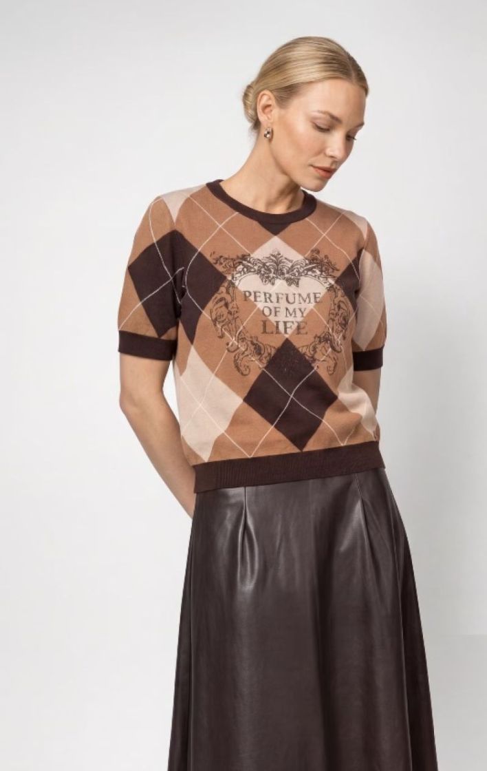 PULLOVER RAUTEN ALLOVER BLACK COFFEE