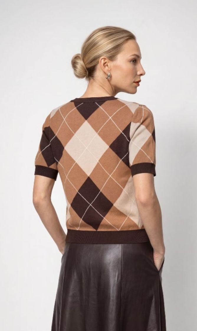 PULLOVER RAUTEN ALLOVER BLACK COFFEE