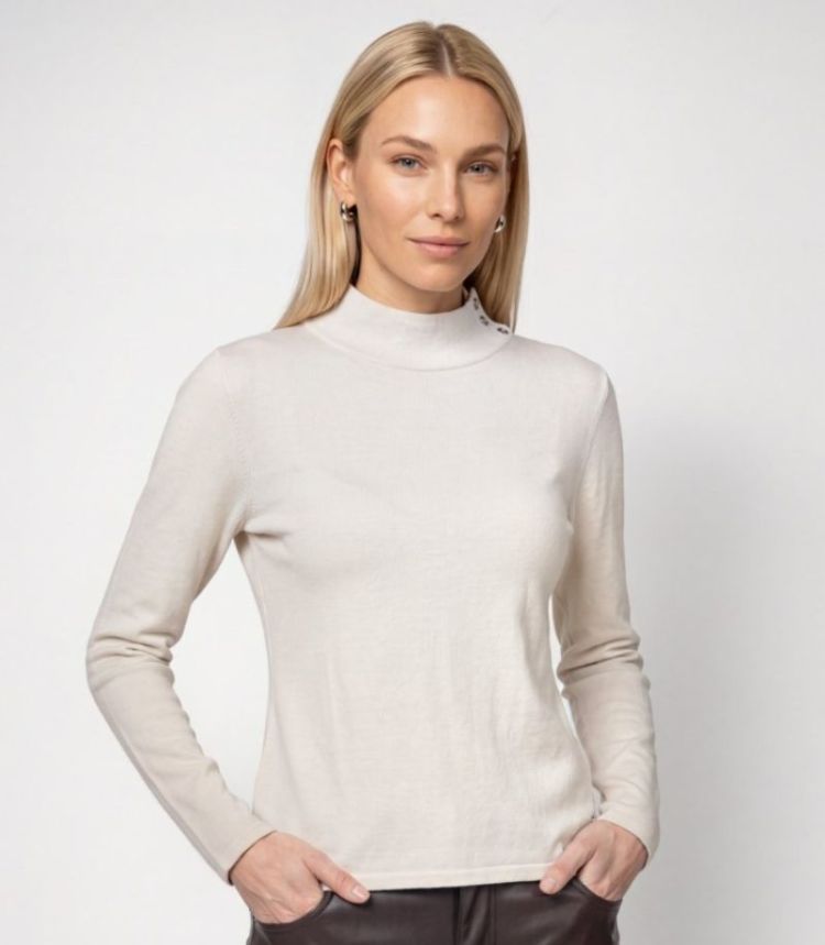 PULLOVER STEHBUND ANTIQUE WHITE