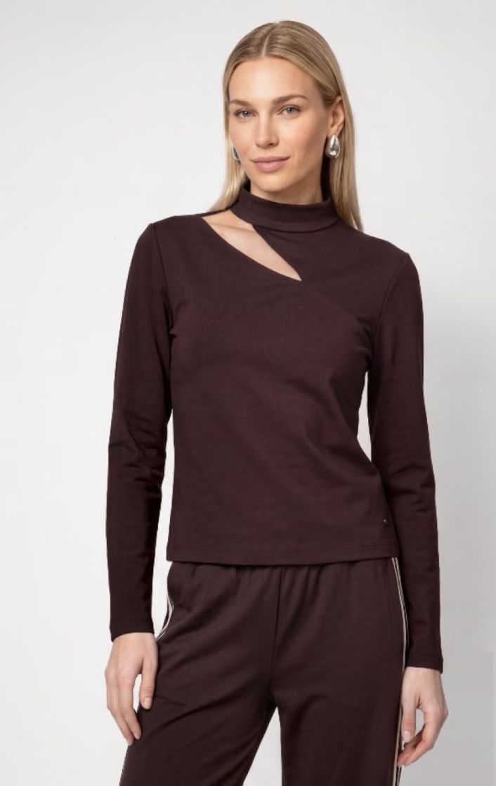 SWEATSHIRT CUTOUT BLACK COFFEE
