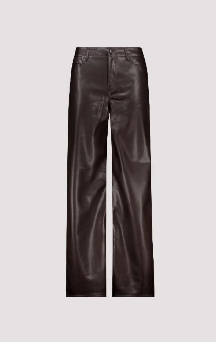 TROUSERS LEDERIMI WIDE LEG BLACK COFFEE