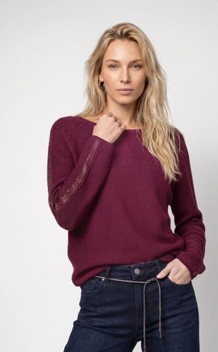 PULLOVER BASIC  DARK BORDEAUX