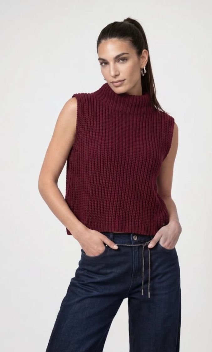 PULLUNDER CHENILLE DARK BORDEAUX