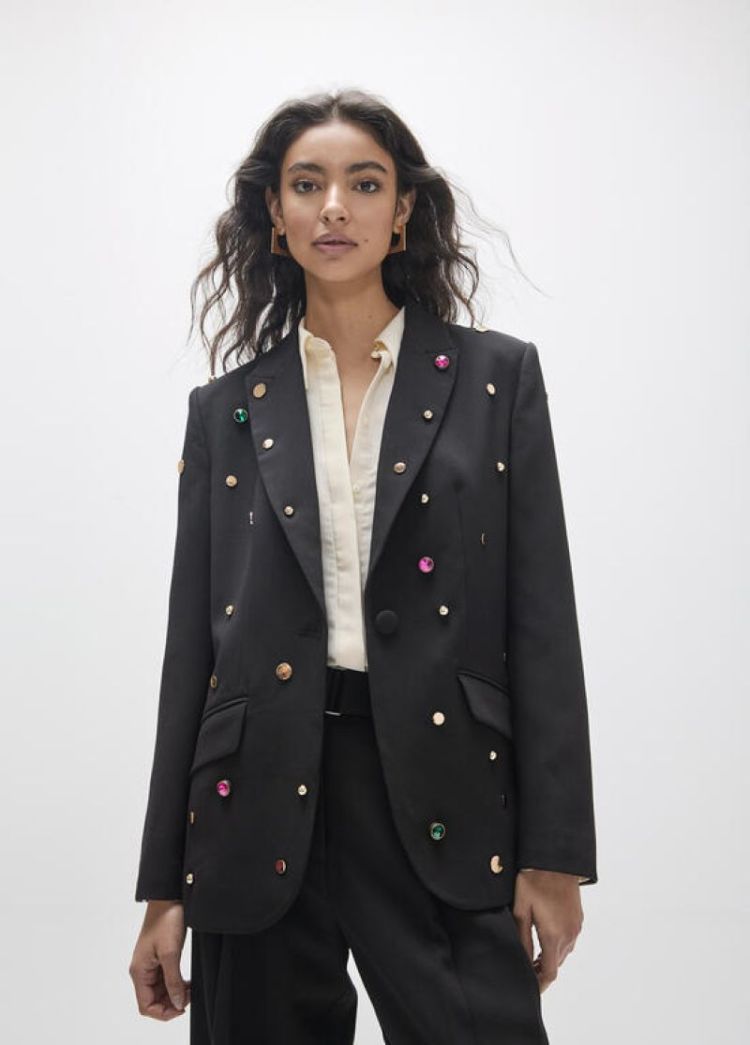 AMERICANA ENTALLADA TACHAS NEGRO