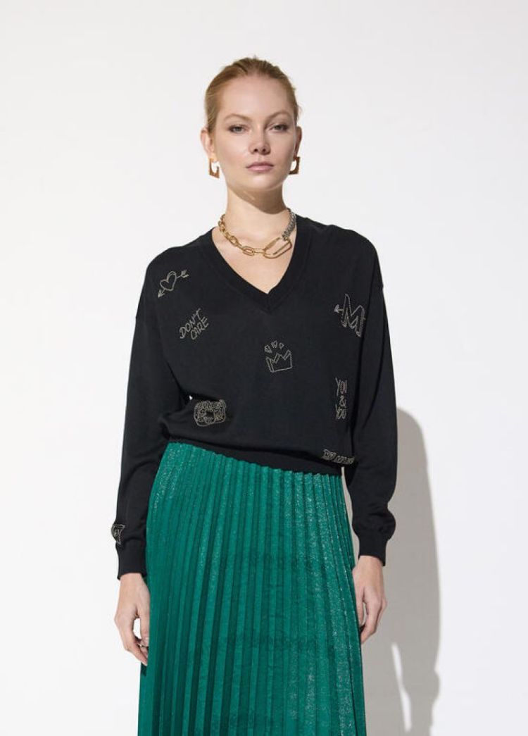 JERSEY CON CRISTALES NEGRO