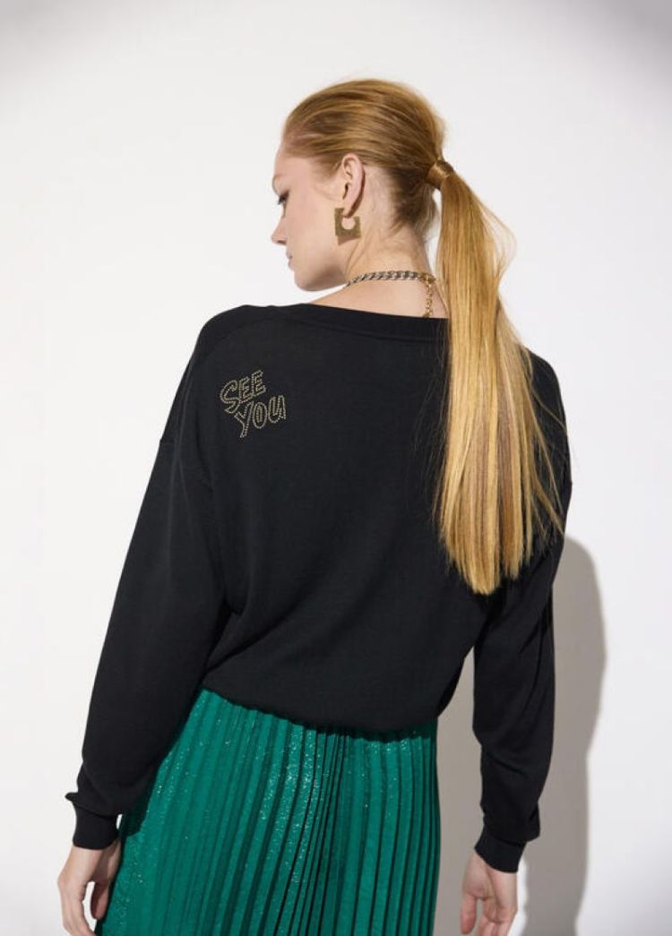 JERSEY CON CRISTALES NEGRO