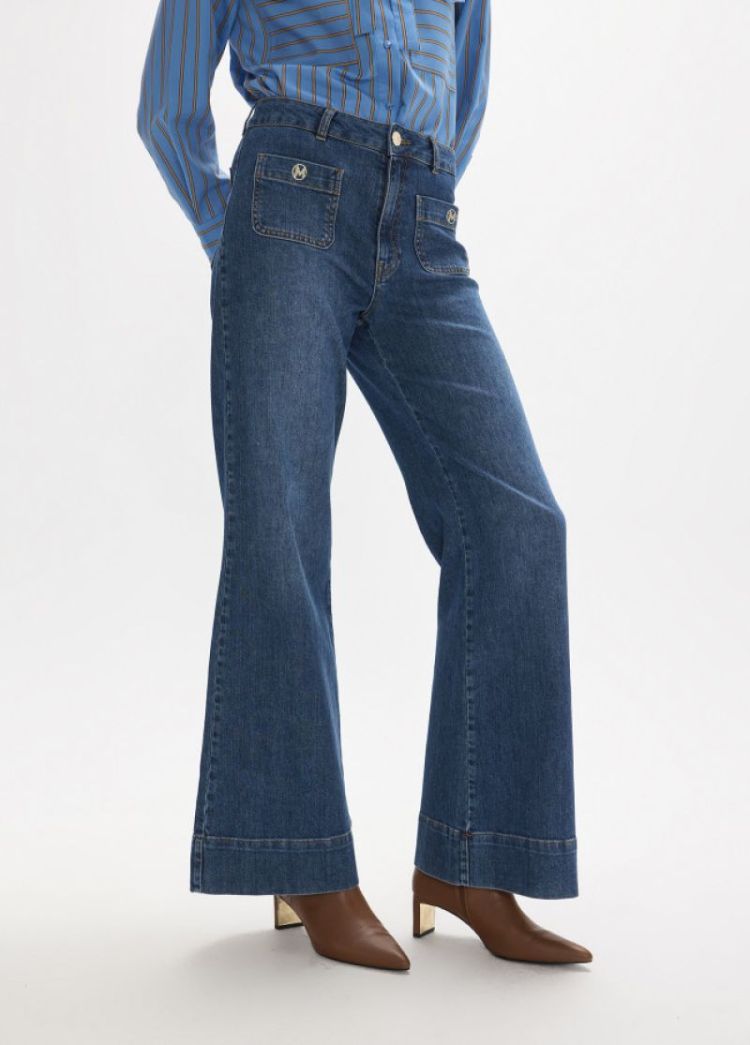 JEANS FIT RECTO LARGO AZUL DENIM