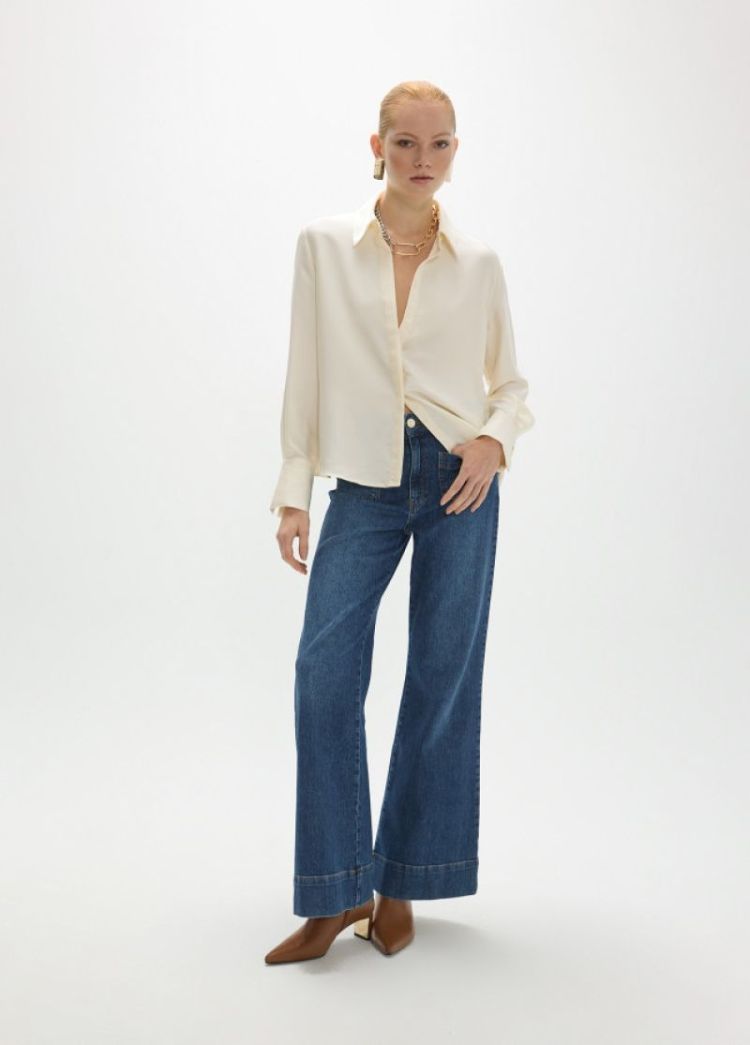 JEANS FIT RECTO LARGO AZUL DENIM