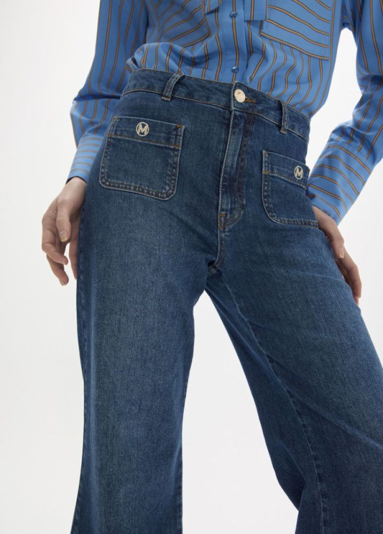 JEANS FIT RECTO LARGO AZUL DENIM