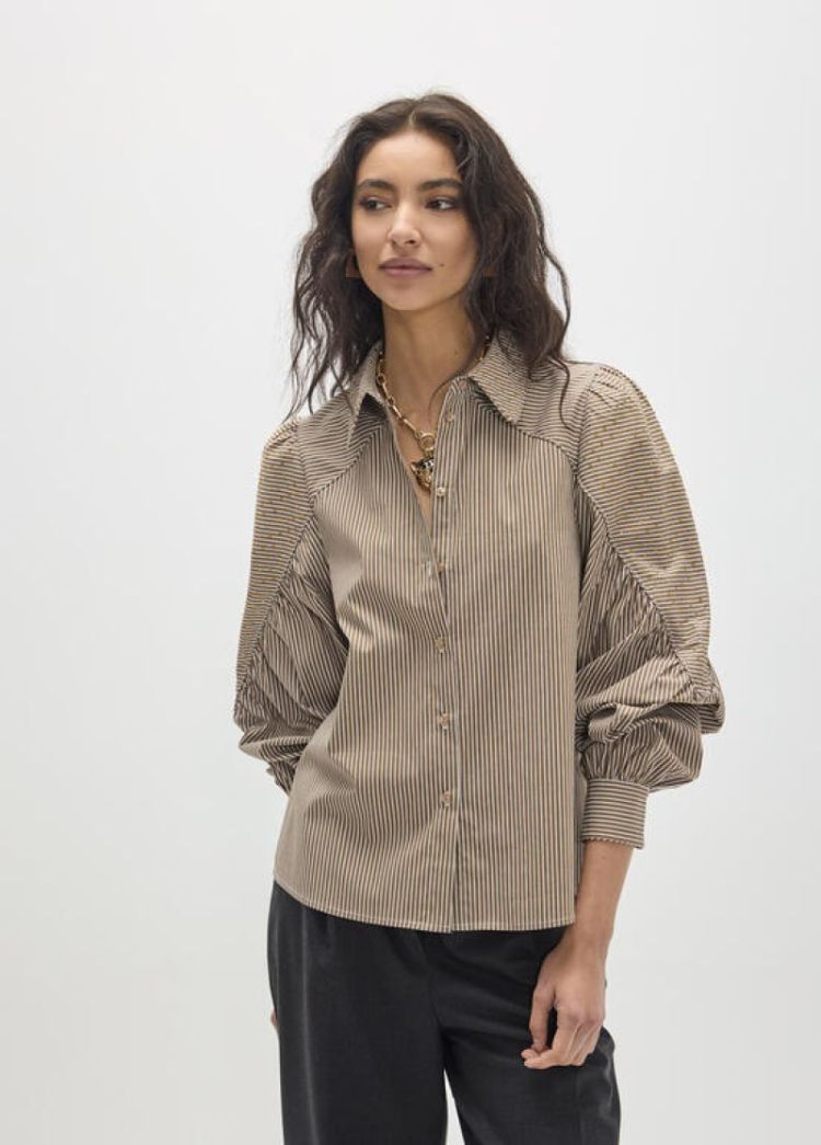 CAMISA CUELLO CAMISERO MARRON CRUDO