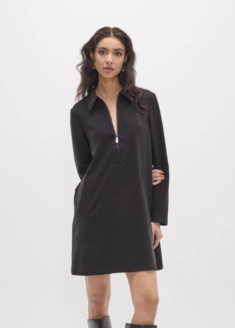 VESTIDO RAYA DIPLO GRIS OSCURO